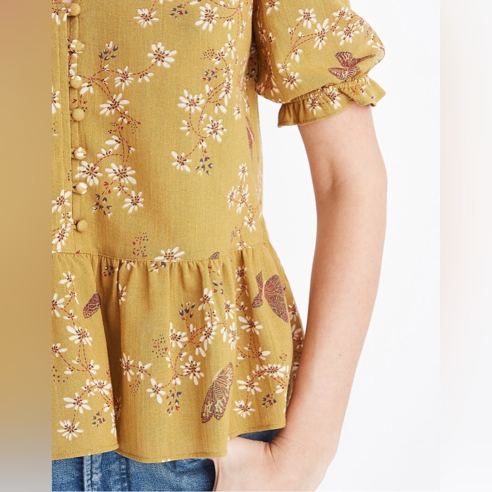 Madewell courtyard ruffle hem blouse - Picture 4 of 7